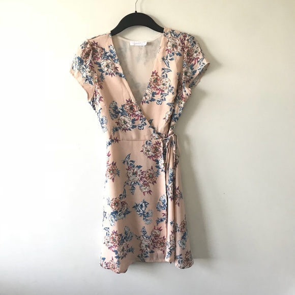 Lush Dresses & Skirts - Lush Nordstrom Pink Floral Wrap Mini Dress Small